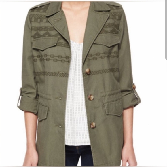 NWOT Joie olive green military jacket size L - Picture 6 of 9